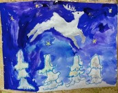 ''Веселый праздник Новый год''. Рисунок Рыловниковой Наташи, 5 лет. Библиотека им. К. Симонова. 27 декабря 2021 года