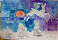 ''Веселый праздник Новый год''. Рисунок Васяевой Маши, 3 года. Библиотека им. К. Симонова. 27 декабря 2021 года