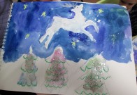 ''Веселый праздник Новый год''. Рисунок Леонова Ивана, 3 года. Библиотека им. К. Симонова. 27 декабря 2021 года