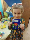 ''День кукол''. Чардымова Света, 5 лет, и её открытка . Библиотека им. К. Симонова. 3 марта 2022 года
