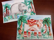 «Веселое путешествие». Жители Индии украшают своих слонов яркими рисунками с цветочными мотивами. Библиотека им. В. Дубинина. Июнь  2023 года
