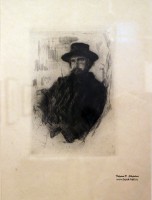 Серов В.А. (1865 – 1911). Портрет В.В. Матэ в пальто и шляпе. 1899 г. Бумага, офорт. Фото Татьяны Шепелевой