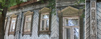 Старинный заброшенный дом в Васильсурске с традиционным растительным орнаментом в декоре. Фото Татьяны Шепелевой. Июль 2014 года