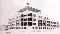 Проект санатория ''Горный воздух'' в Мацесте. 1928 г. Перспектива. Л.А. и А.А. Веснины