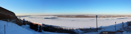 Панорама Волги. Вид от Чкаловской лестницы. Нижний Новгород. Февраль 2015 года. Фото Татьяны Шепелевой