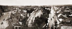 Панорама территории Московского вокзала от вокзальной площади до Гордеевки. Фото М.П. Дмитриева. 1911 г.