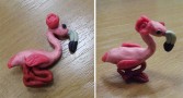 Розовый фламинго. Пластилин. Автор Соня Гречкина, 10 лет