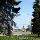 Площадь Ленина и собор Александра Невского. Вид от сквера на улице Марата