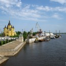 Собор Александра Невского и речной порт. Вид с Канавинского моста. 2010 г.