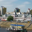 Вид на площадь Ленина и Нижегородскую ярмарку с Канавинского моста