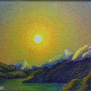 Светлана Морозова. Солнце над горным озером. 1989. Фоторепродукция Татьяны Шепел