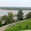 Вид с набережной Федоровского на Рождественскую церковь и речной вокзал. Нижний 