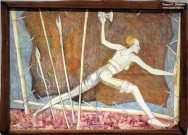Фёдор Конюхов. Иринушка выделывает шкуры. 1986. Бумага, автолитография