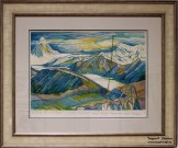 Фёдор Конюхов. В горах Камчатки. 1982. Бумага, цветная автолитография