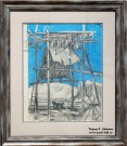 Фёдор Конюхов. Разделка шкур. 1989. Бумага, цветной карандаш