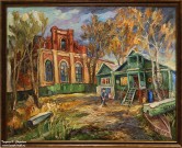 Сергей Сорокин. Сормовская водолазная станция и водонапорная станция, построенная Дмитрием Бернадаки. 2019. Холст, масло