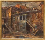 Сергей Сорокин. Двор в Н. Новгороде. 1990. Холст, масло