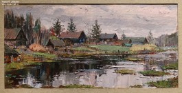 Виктор Сторожев. Половодье реки Вахтанки. 2013. Холст на картоне, масло Виктор Сторожев. Половодье реки Вахтанки. 2013. Холст на картоне, масло