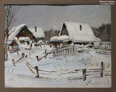 Виктор Сторожев. Зима в Юрьине. 1998. Картон, масло Виктор Сторожев. Зима в Юрьине. 1998. Картон, масло