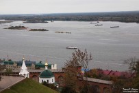 Вид на Волгу с Соборной колокольни Нижегородского кремля. 2 октября 2025 года. Фото Татьяны Шепелевой
