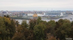 Панорама Стрелки. Вид с Соборной колокольни Нижегородского кремля. 2 октября 2025 года. Фото Татьяны Шепелевой