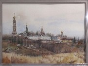 Марина Никифорова. Вид на Иоанно-Богословский монастырь в с. Пощупово (Рязань). Бумага, акварель