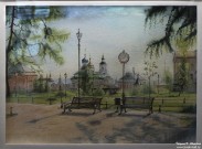 Марина Никифорова. Соборная площадь (г. Арзамас). 2025. Бумага, акварель