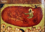 Огненное восхождение Пророка Илии. Фрагмент. XVIII в. Дерево, паволока, левкас, темпера