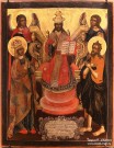 Спас на престоле с предстоящими. XVIII в. Дерево, паволока, левкас, темпера