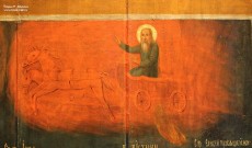 Пророк Илия со сценами жития. Фрагмент. XIX в. Дерево, масло