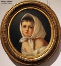 Мокрицкий А.Н. (1810-1870). Портрет девочки в белом платочке. 1853. Холст, масло