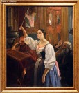 Михайлов Г.К. (1814-1867). Девушка, ставящая свечу перед образом в церкви. 1842. Холст, масло