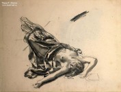 Брюллов К.П. (1799-1852). Женщина, упавшая со ступеней лестницы. 1828-1830. Бумага, итальянский карандаш