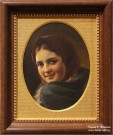 Рачков Н.Е. (1825-1895). Голова девушки. Этюд к картине ''У калитки''. 1871. Холст, масло.