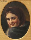 Рачков Н.Е. (1825-1895). Голова девушки. Этюд к картине ''У калитки''. 1871. Холст, масло.