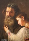 Неизвестный художник круга А.В. Ступина. Дедушка с внучкой. Фрагмент. 1840-е. Холст, масло