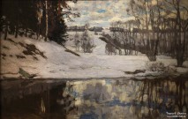 Жуковский С.Ю. (1875-1944). Пейзаж (Речка вскрылась). Фрагмент. 1903. Холст, масло