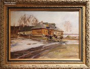 Аладжалов М.Х. (1862-1934). Весенний пейзаж. Этюд. 1916-1917. Прессованный картон, масло