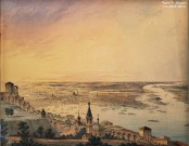 Рабус К.И. (1800-1857). Вид на Волгу из Нижегородского кремля. 1840-е. Бумага, акварель, гуашь