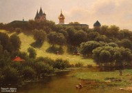 Каменев Л.Л. (1833/4-1886). Саввино-Сторожевский монастырь под Звенигородом. Фрагмент. 1860-е. Холст, масло