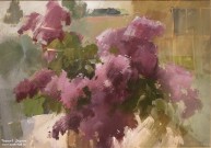 Алексей Мясников. Сирень у окна. 2020. Бумага, гуашь