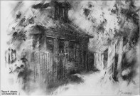 Алексей Мясников. Полуденная тень. 2023. Бумага, уголь