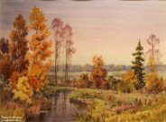 Иван Ворожейкин. Осенний ручей. 2025. Бумага, акварель