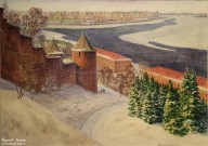 Иван Ворожейкин. Вид на Стрелку. 2011. Бумага, акварель