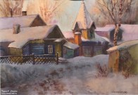 Иван Ворожейкин. Вечернее солнце. 2005. Бумага, акварель