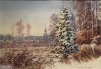 Иван Ворожейкин. Снег выпал. 2023. Бумага, акварель