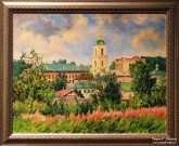 Иван Ворожейкин. Вид на архиерейское подворье. Село Белбаж. 2023. Холст, масло