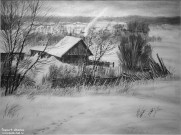 Иван Ворожейкин. Монастырская баня. 2023. Бумага, уголь