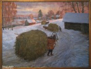 Мазин К.И. ''Зимний вечер''. Этюд. 1946 г. Холст, масло