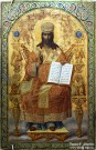 Илья Волков, Пётр Наговицын. Спас на престоле. 1854 г.. Государственный музей Палехского искусства. Фото Татьяны Шепелевой